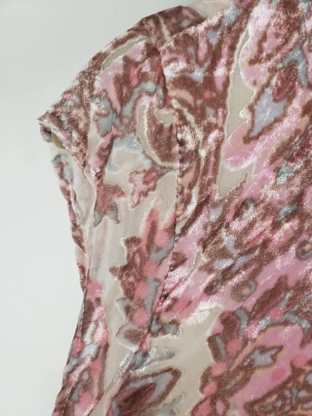 Free People All The Time Velvet Mini Dress Petal Pink Paisley Babydoll Womens XS